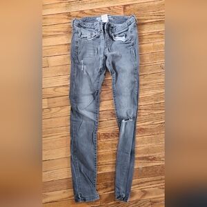 Women's Distressed Gray Jeans